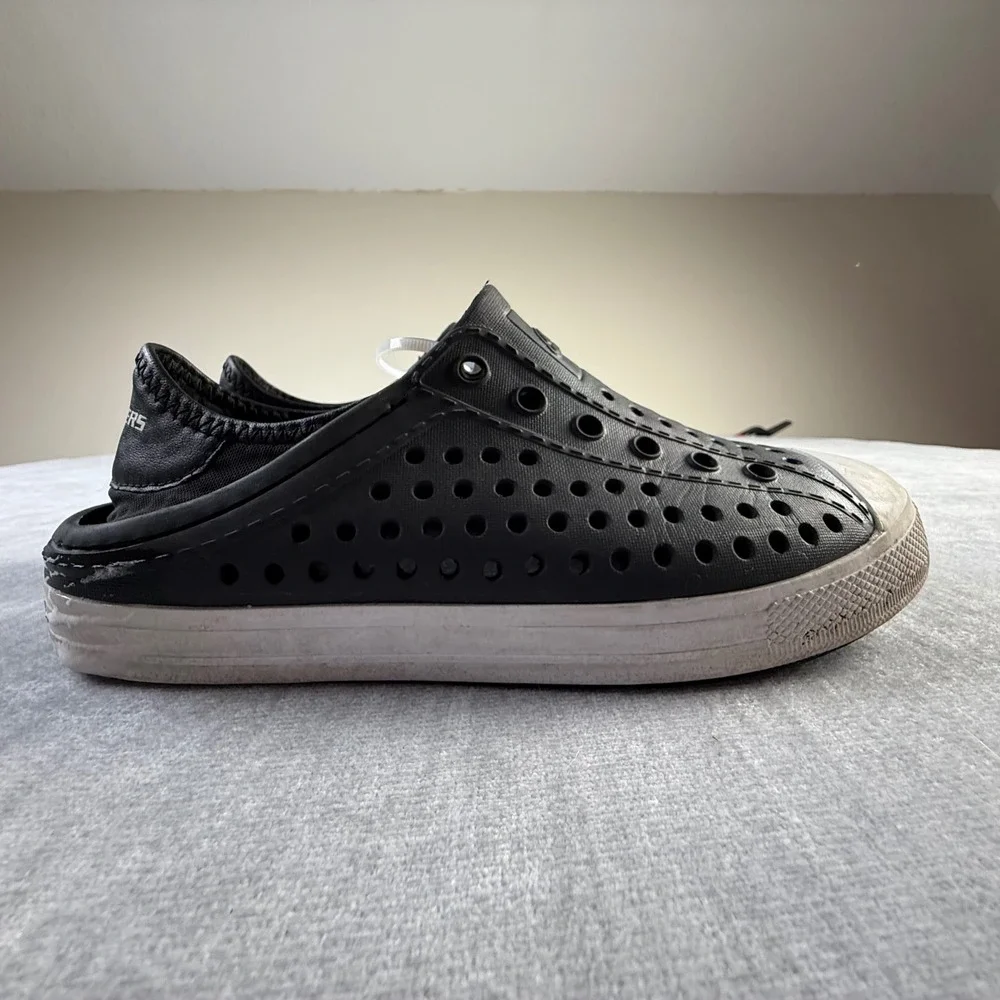 Skechers Kids Black EVA Perforated Slip On Water Shoes Sneakers Size 3